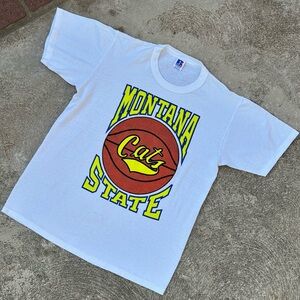 80s Vintage Russell Montana State Bobcats Single Stitch Tee